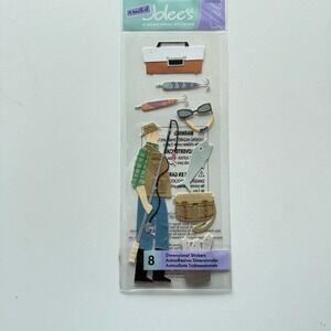 EK Success Fishing Dimensional Stickers 8pc Jean Card SPJJ102 Scrapbook New